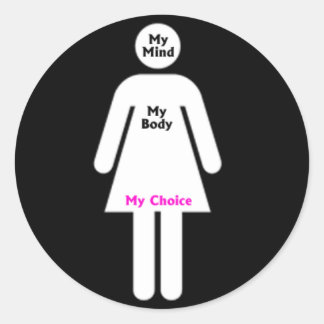 Rond Mon esprit, mon corps, mon choix. Sticker Pro choi