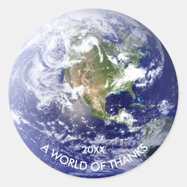 Rond Monde des remerciements - Sticker Cercle (Devant)
