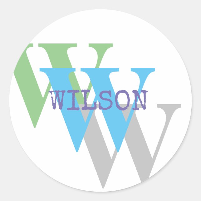 Rond MONOGRAM NOM INTIME Sticker mot personnel (Devant)