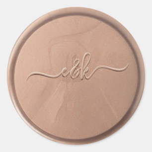 Rond Monogramme Date Chocolat Sticker Brown cire