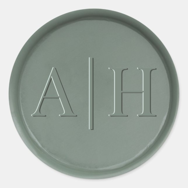 Rond Monogramme Date Sage Dark Sage Sticker (Devant)