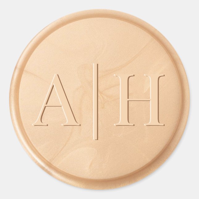 Rond Monogramme Date Sticker pour le phoque ivoire (Devant)
