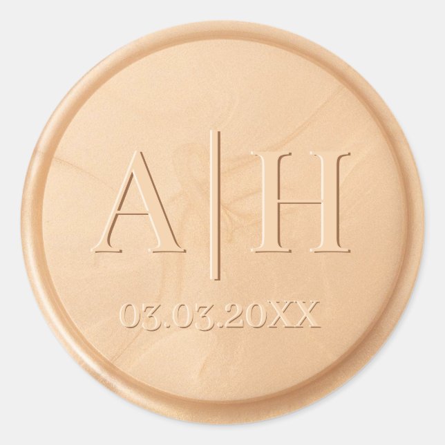 Rond Monogramme Date Sticker pour le phoque ivoire (Devant)