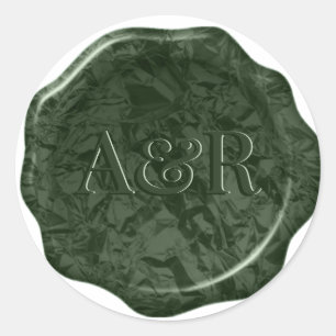 Rond monogramme de l'autocollant Sage Green Wax Sticker