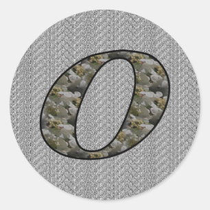 Rond Monogramme Initial O Hydrangea Sticker Floral