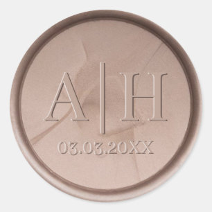 Rond Monogramme Initiale et Date Hazel Sticker de cire