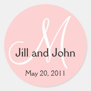 Rond Monogramme mariage Enregistrer la date Sticker ros