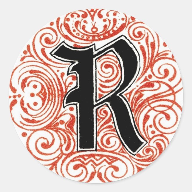 Rond Monogramme "R" en rouge - Sticker (Devant)