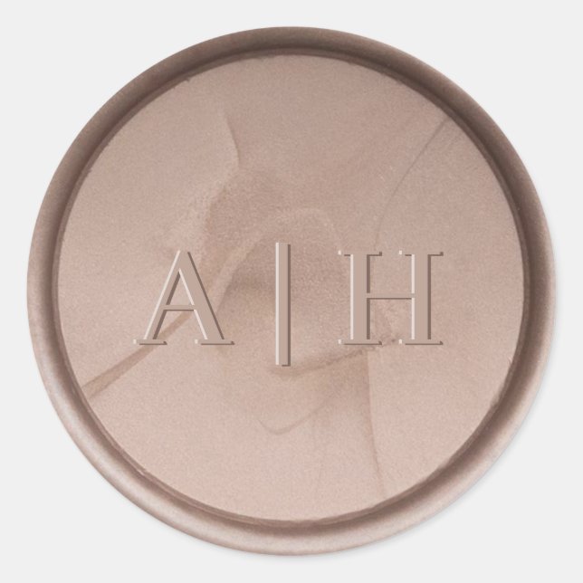 Rond Monogramme Sticker initial de cire de brume (Devant)