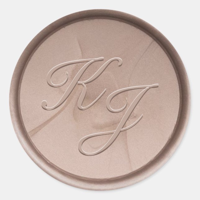 Rond Monogramme Sticker initial de cire de brume (Devant)