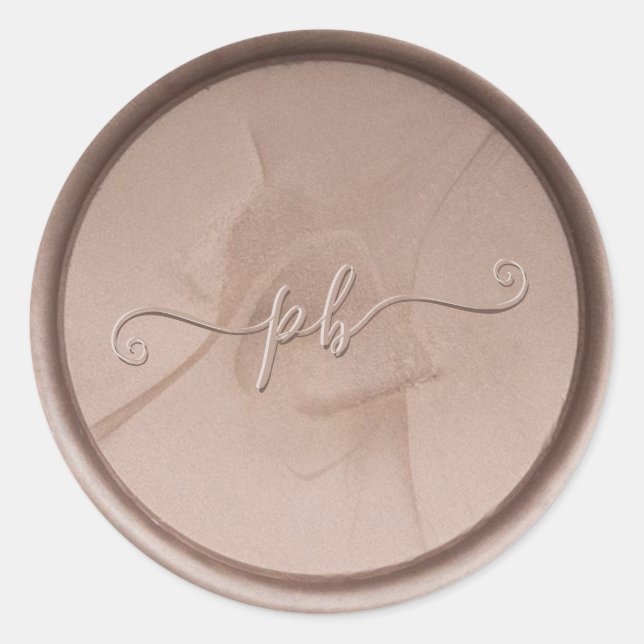 Rond Monogramme Sticker initial de cire de brume (Devant)