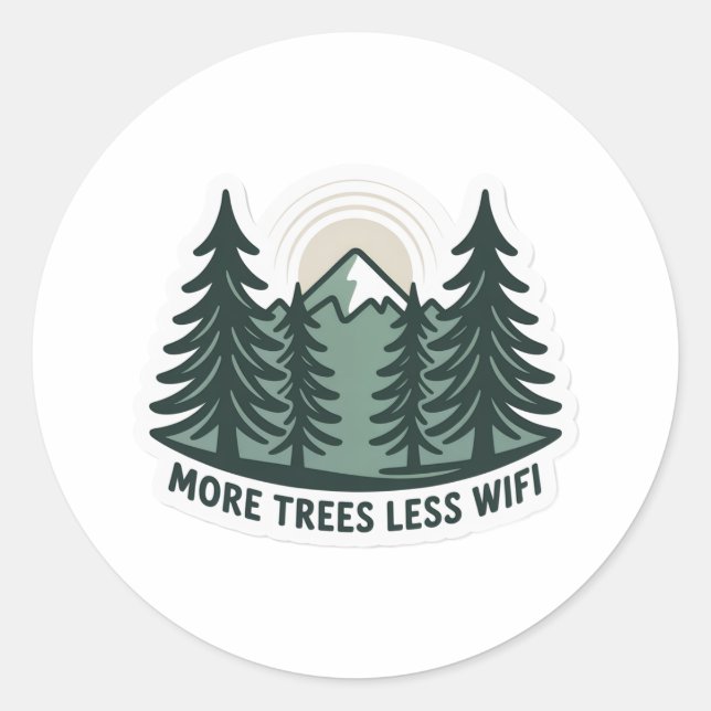 Rond More Trees Less WiFi Eco Sticker (Devant)