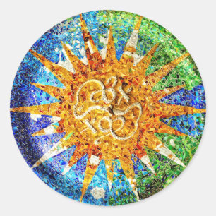 Rond Mosaïques de Park Guell Sticker