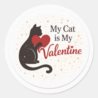 Rond My Cat is My Valentine Sticker – Cat Silhouette