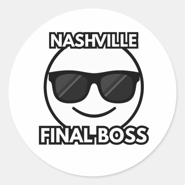 Rond Nashville Final Boss Cool Emoji Sticker (Devant)