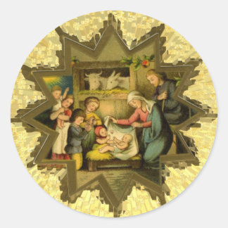 Rond Nativité allemande antique sur Sticker