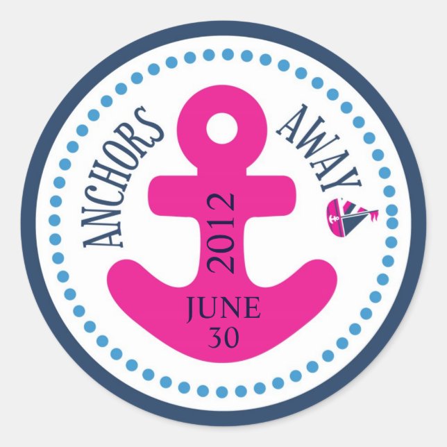 Rond Navires Ahoy ! Sticker pour fille D (Devant)