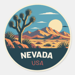 Rond Nevada USA – Vintage Travel Sticker