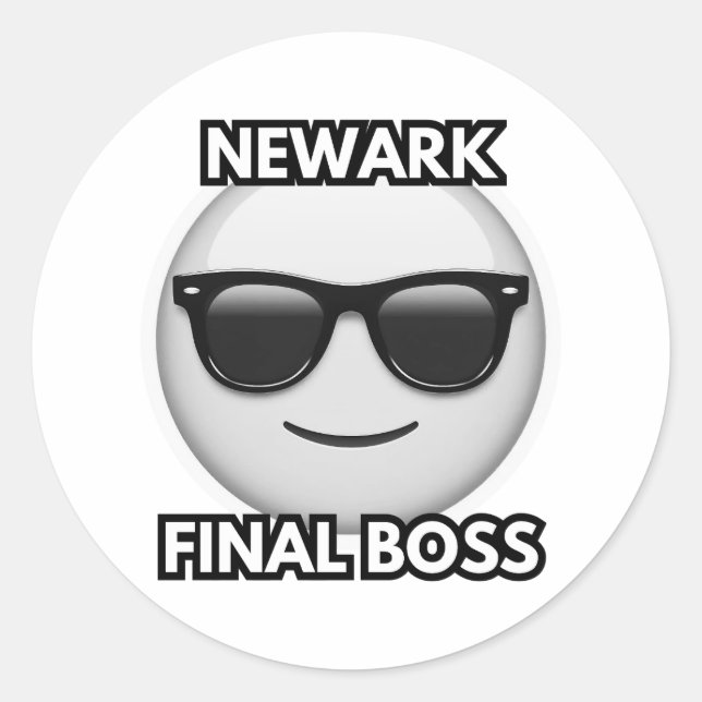 Rond Newark Final Boss Cool Emoji Sticker (Devant)