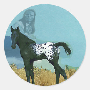 Rond Nez Perce Pony Decal ou Sticker
