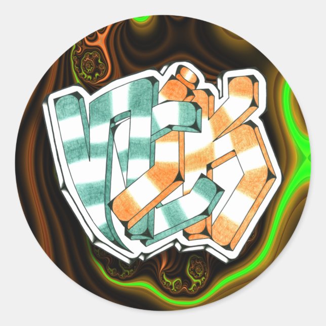 Rond Nick ~ Graffiti Art Sticker 3" (Devant)