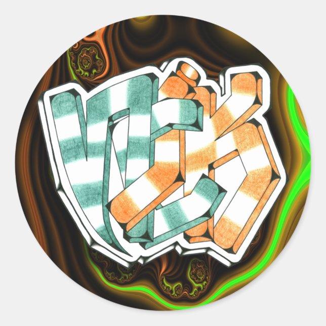 Rond Nick ~ Sticker d'art Garffiti 1,5 po (Devant)