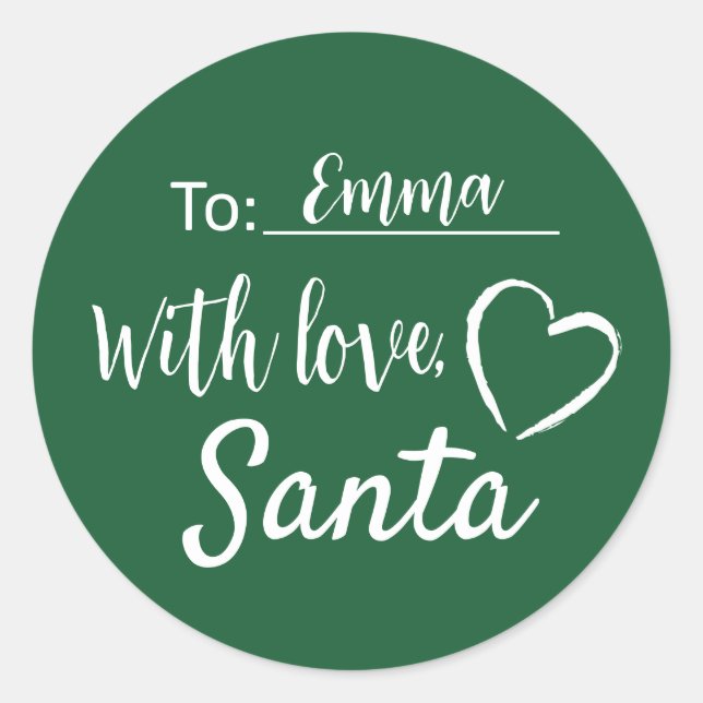 Rond Noël Avec Amour De Père Noël Sticker (Devant)