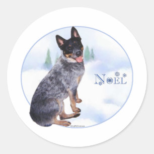 Rond Noel de chien de bétail australien - Sticker