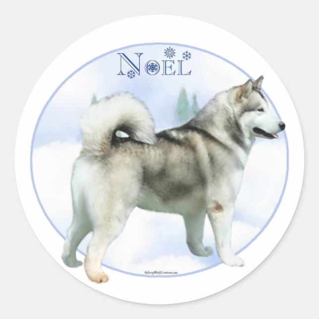 Rond Noel de malamute en Alaska - Sticker (Devant)