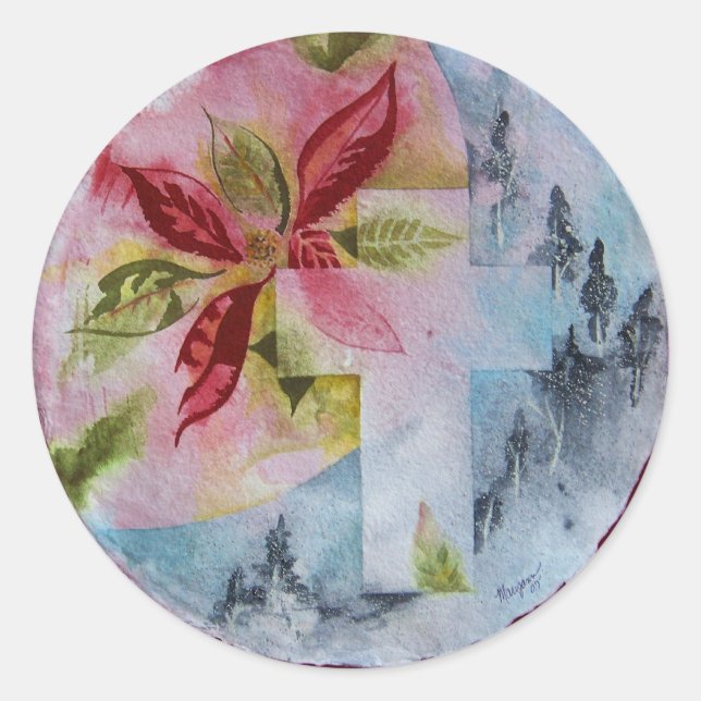 Rond Noël sur Sticker rouge (Devant)