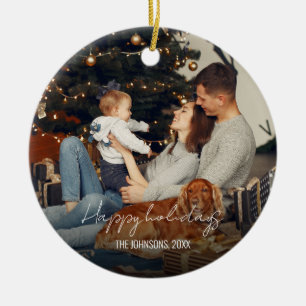Rond Noël Vacances en céramique Ornement
