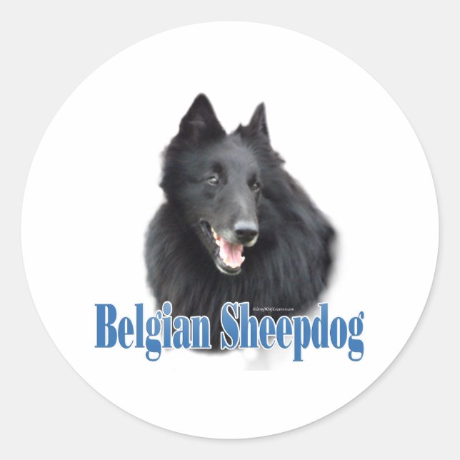 Rond Nom du chien de garde belge - Sticker (Devant)