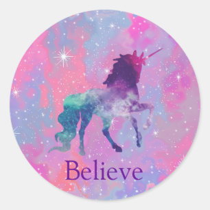 Rond Nom personnalisé Sticker pour galaxie rose/pourpr