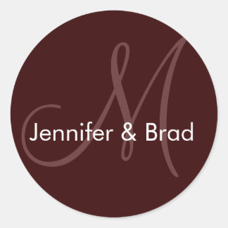 Rond Noms de la chambre de mariée mariage Sticker Monog