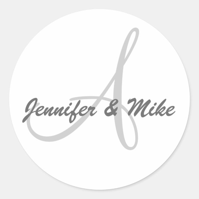 Rond Noms de monogrammes et Sticker initial blanc et pâ (Devant)