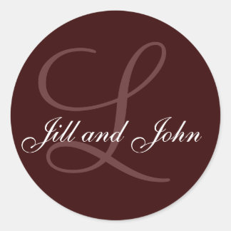 Rond Noms et Sticker Monogramme initial Brown
