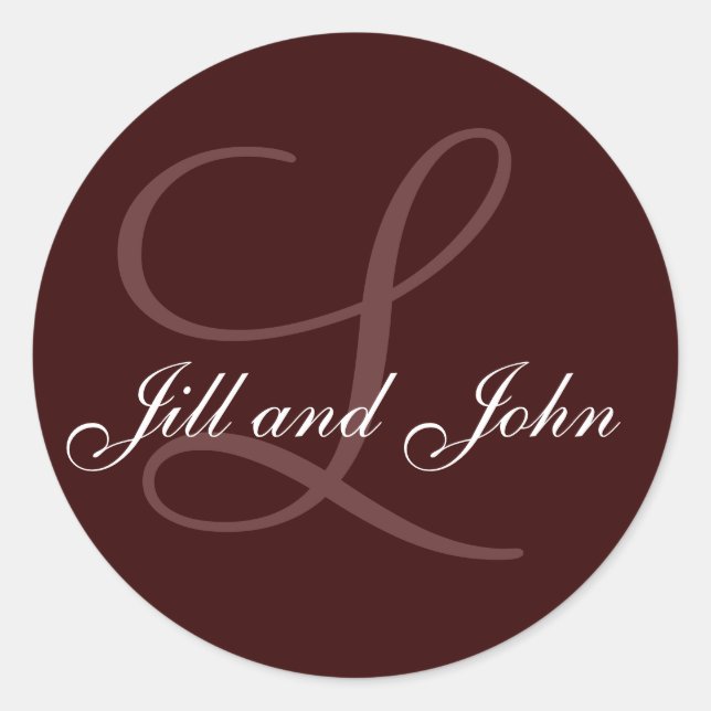 Rond Noms et Sticker Monogramme initial Brown (Devant)