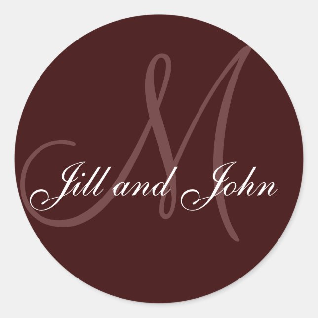 Rond Noms et Sticker Monogramme initial Brown (Devant)