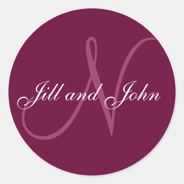 Rond Noms et Sticker Monogramme N initial (Devant)