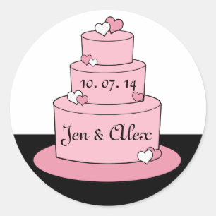 Rond Noms Sticker Mariage Mariage rose