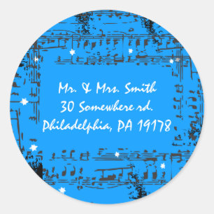 Rond Notes musicales Sticker Réponse Sceau rsvp