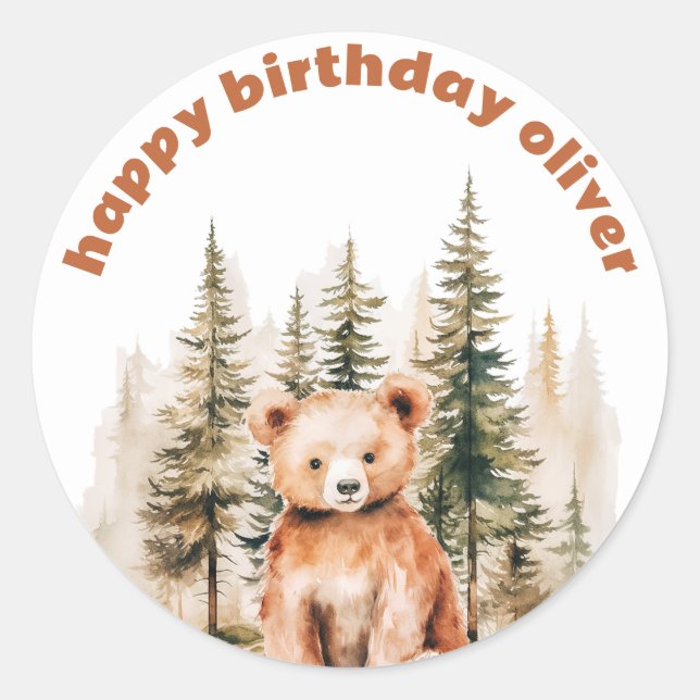 Rond Notre Petit Ours Sticker Anniversaire (Devant)