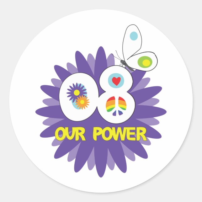 Rond Notre Sticker Power Flower Design (Devant)