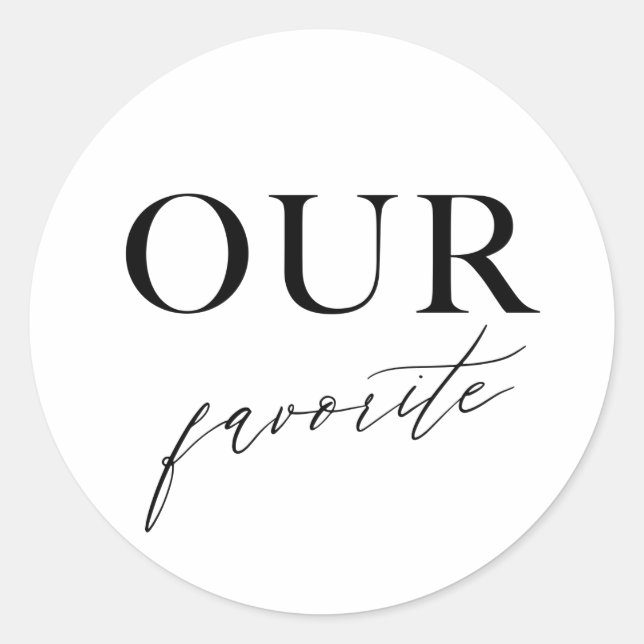 Rond Notre Sticker Sac de traitement préféré Mariage pe (Devant)