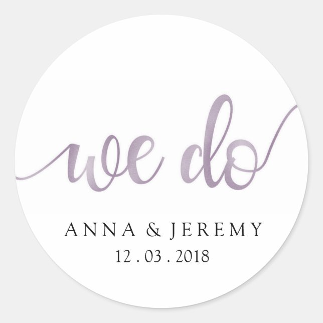 Rond Nous Faisons Merci Purple Mariage Sticker (Devant)