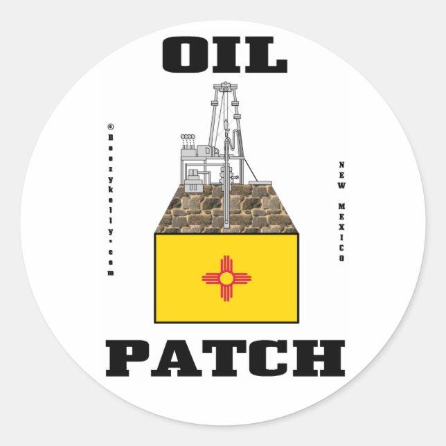 Rond Nouveau-Mexique Sticker Pétrole, Terrain pétrolier (Devant)