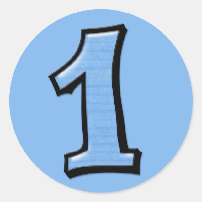Rond Numéros stupides 1 Sticker bleu (Devant)