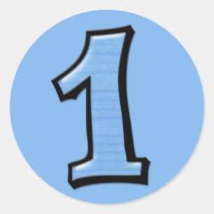 Rond Numéros stupides 1 Sticker bleu