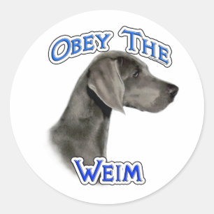 Rond Obéissez au Sticker Weimaraner