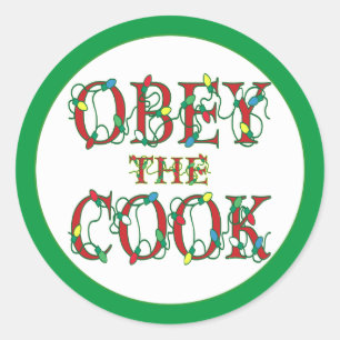 Rond Obey Cook dit Sticker des lumières de vacances